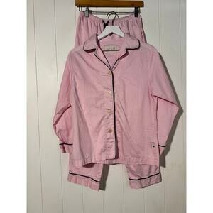 The Cat’s Pajamas · Cotton Piped Sleep Set · Pink Black Trim  Size XS